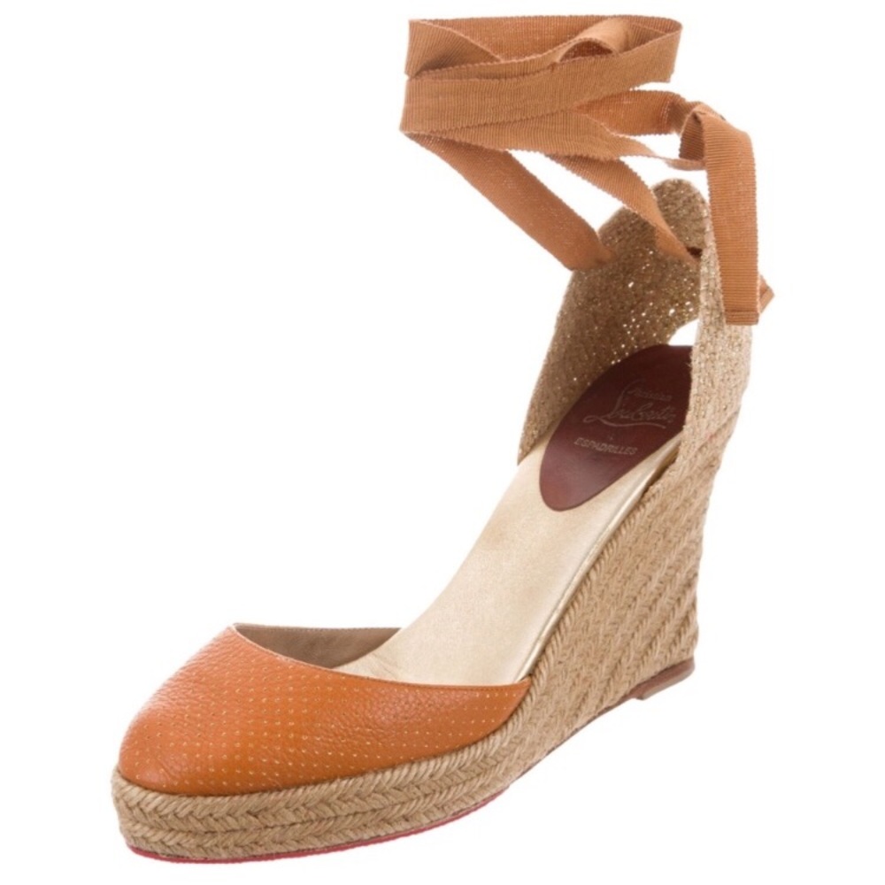 Christian Louboutin Espadrilles Lace Up Wedges
